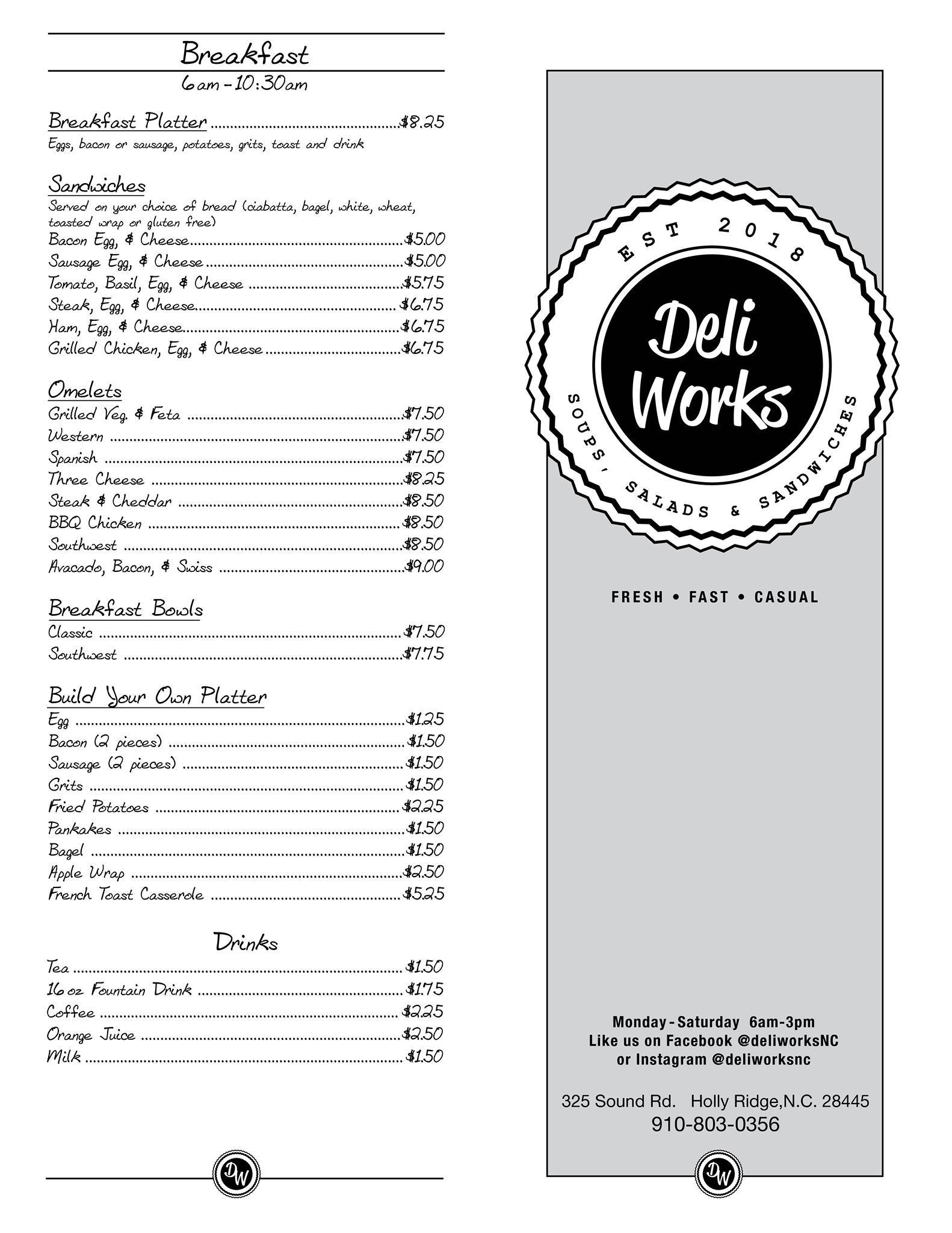 Deli Works меню