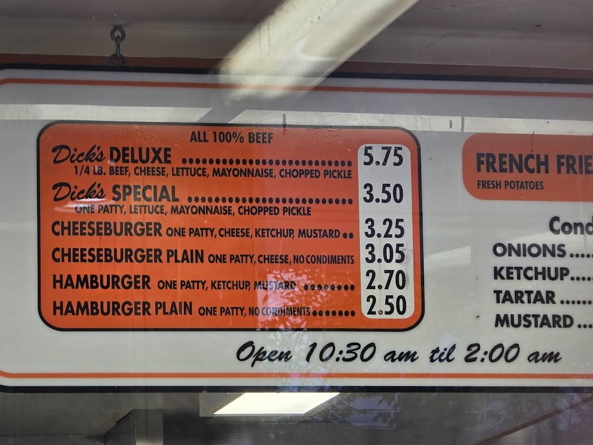Dick's Drive-In меню