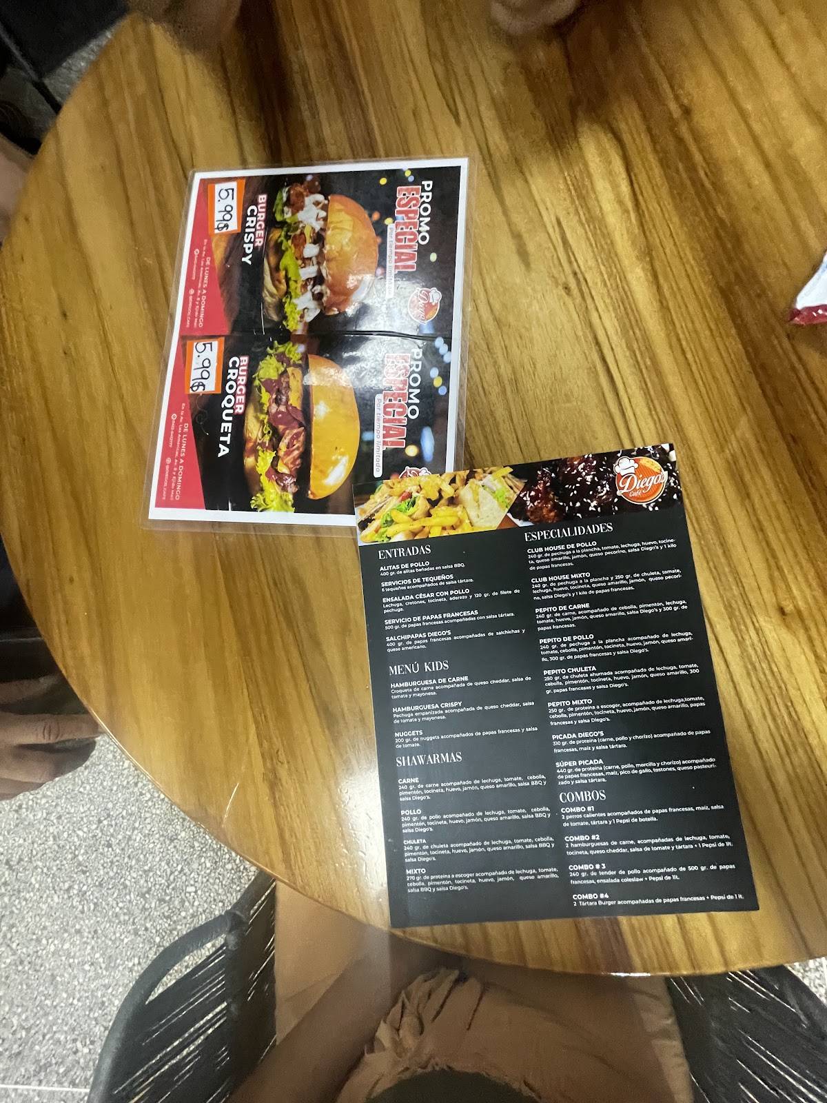 Diego's Café меню