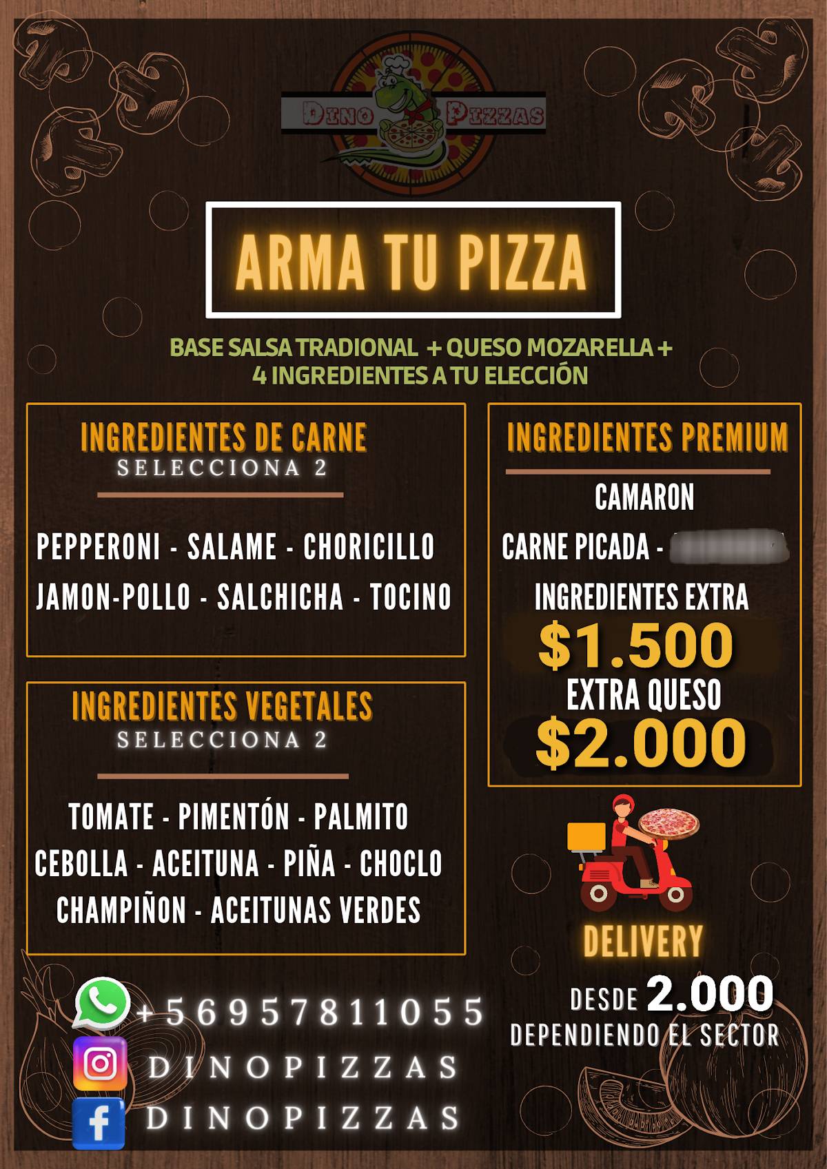 DinoPizzas меню