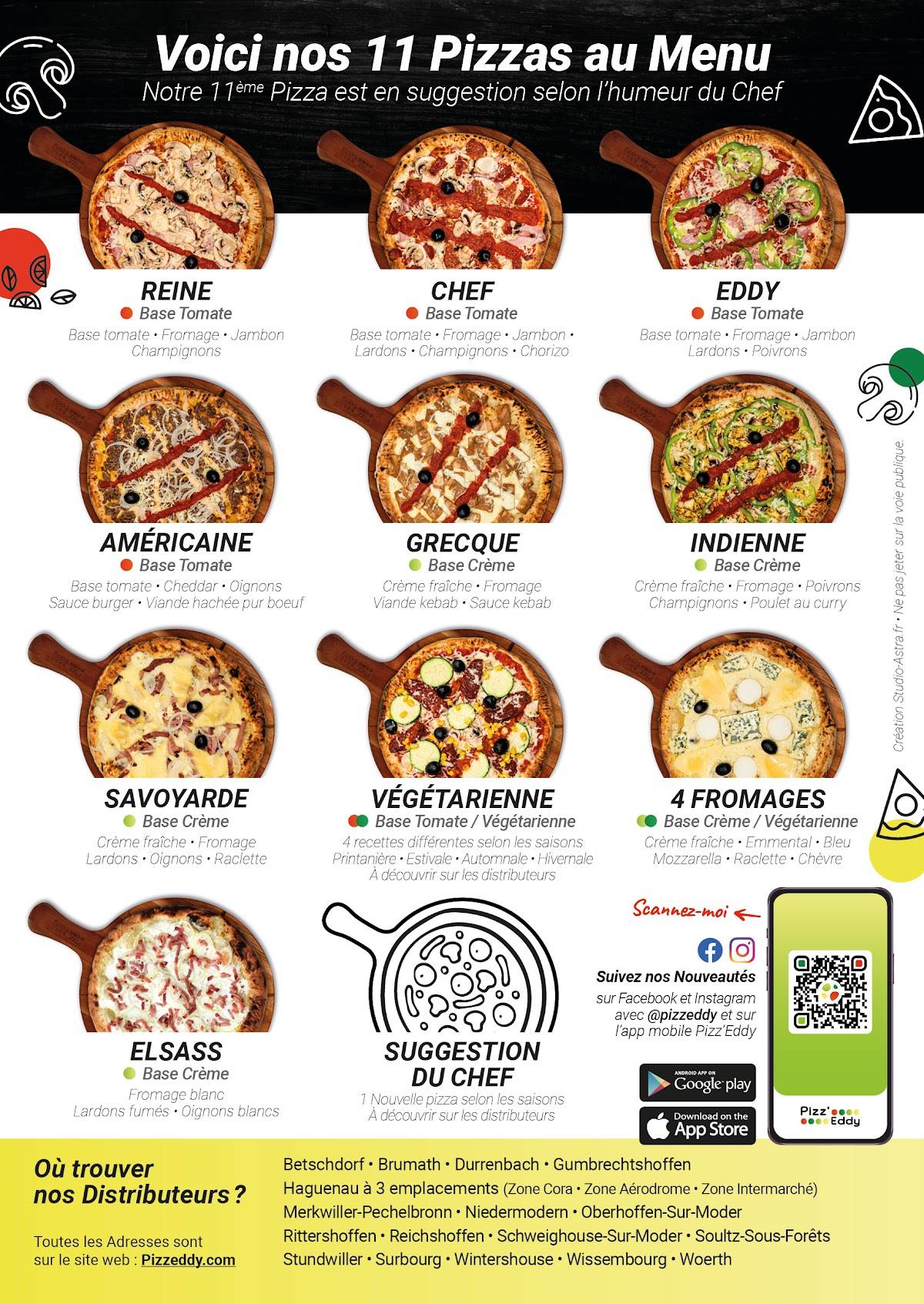 Distributeur Pizz'Eddy Rittershoffen меню