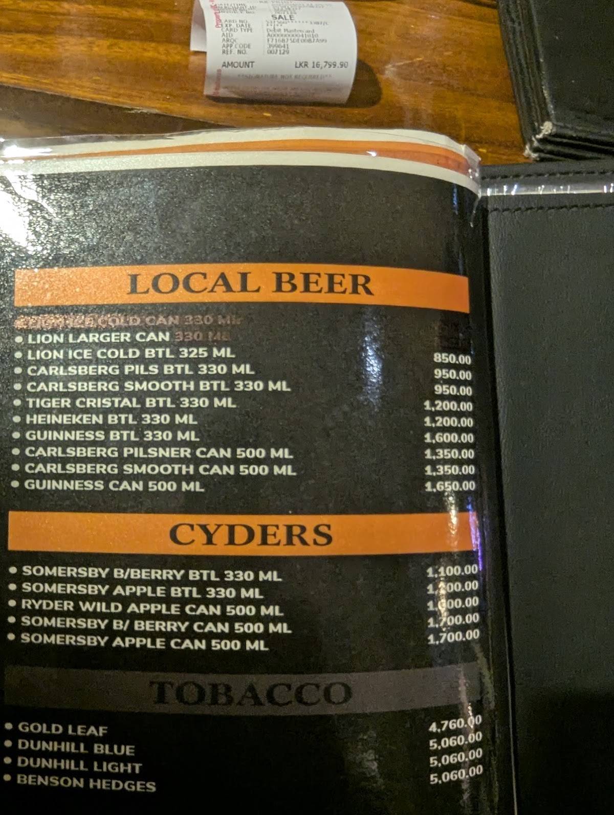 Dutch Pub Colombo меню