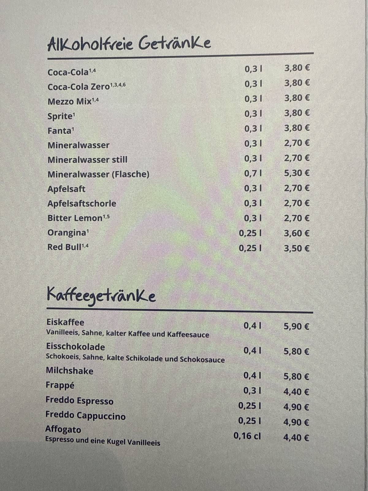 Eiscafé La Fontana Rauenberg меню