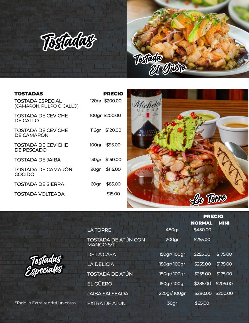 El Güero Rocha Restaurante меню