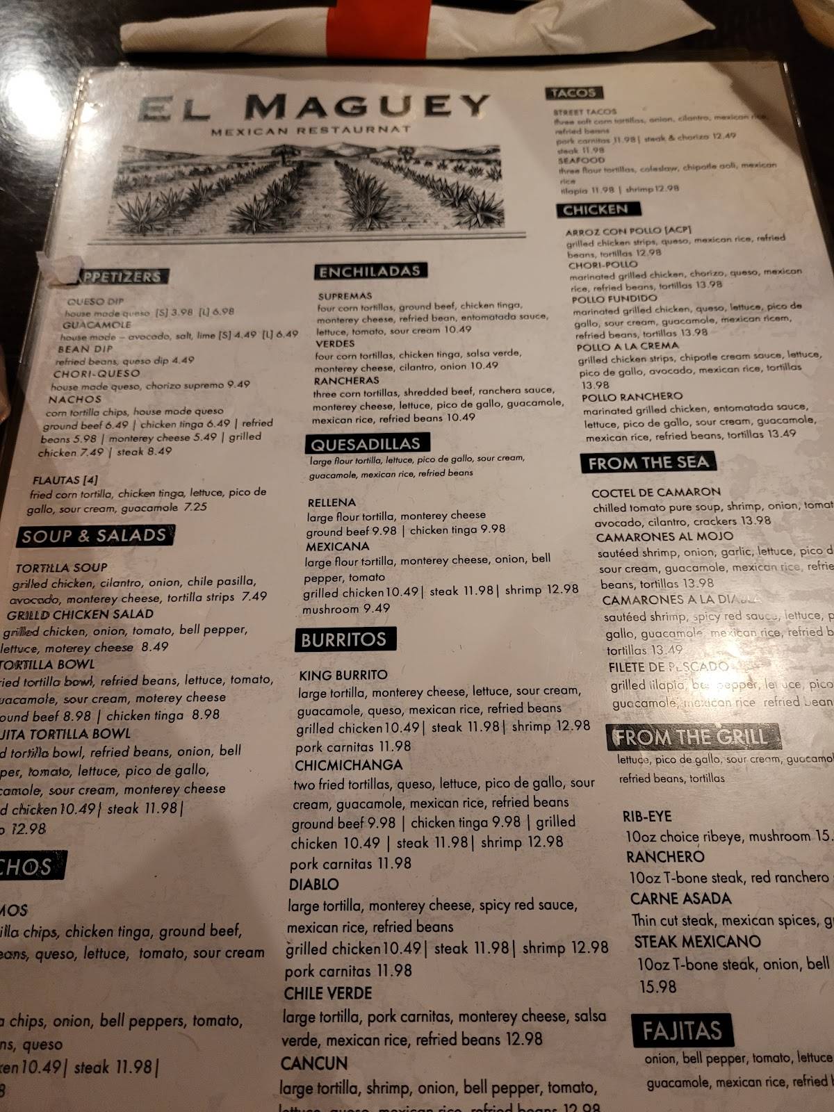El Maguey Mexican Restaurant меню