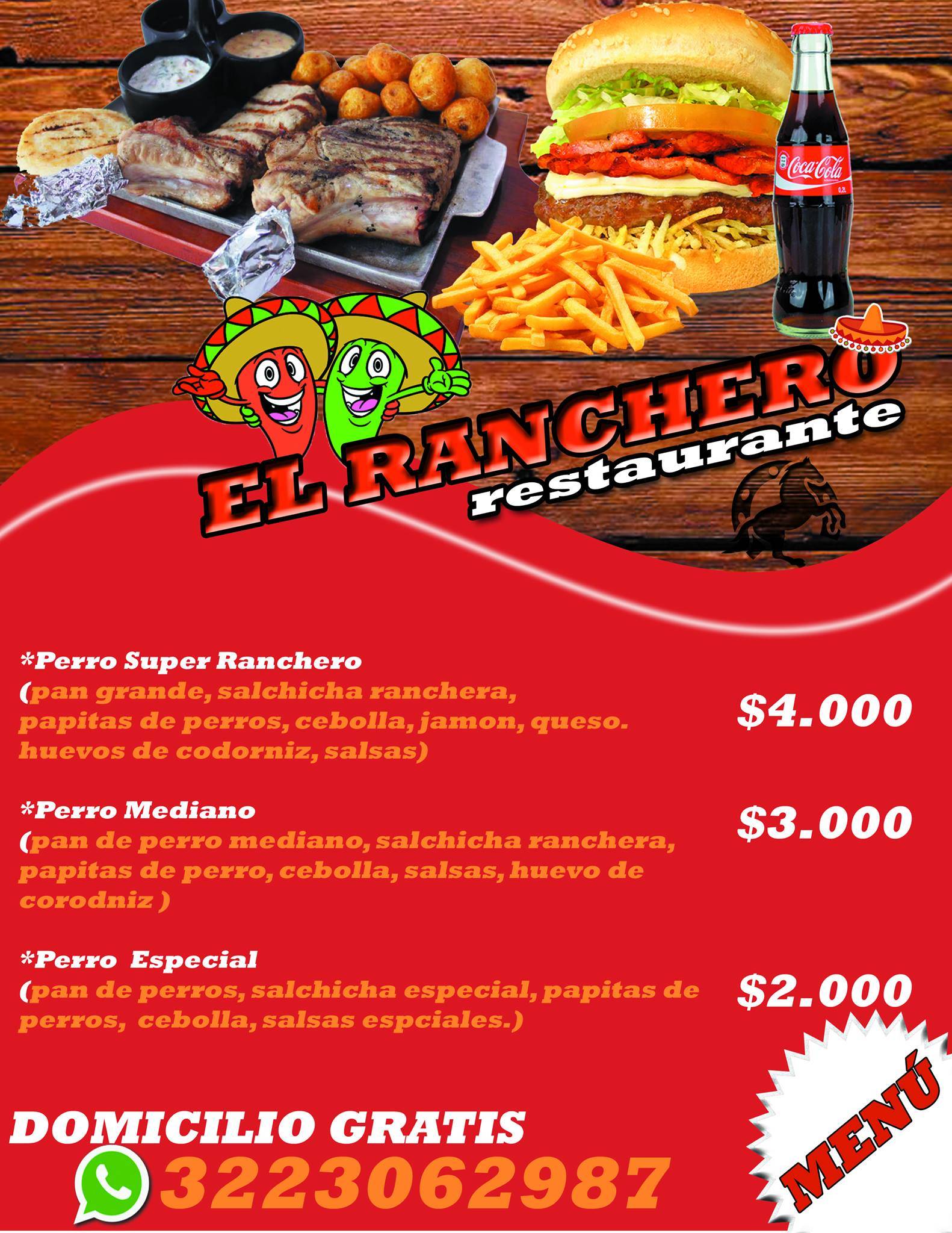 El Ranchero Restaurante меню