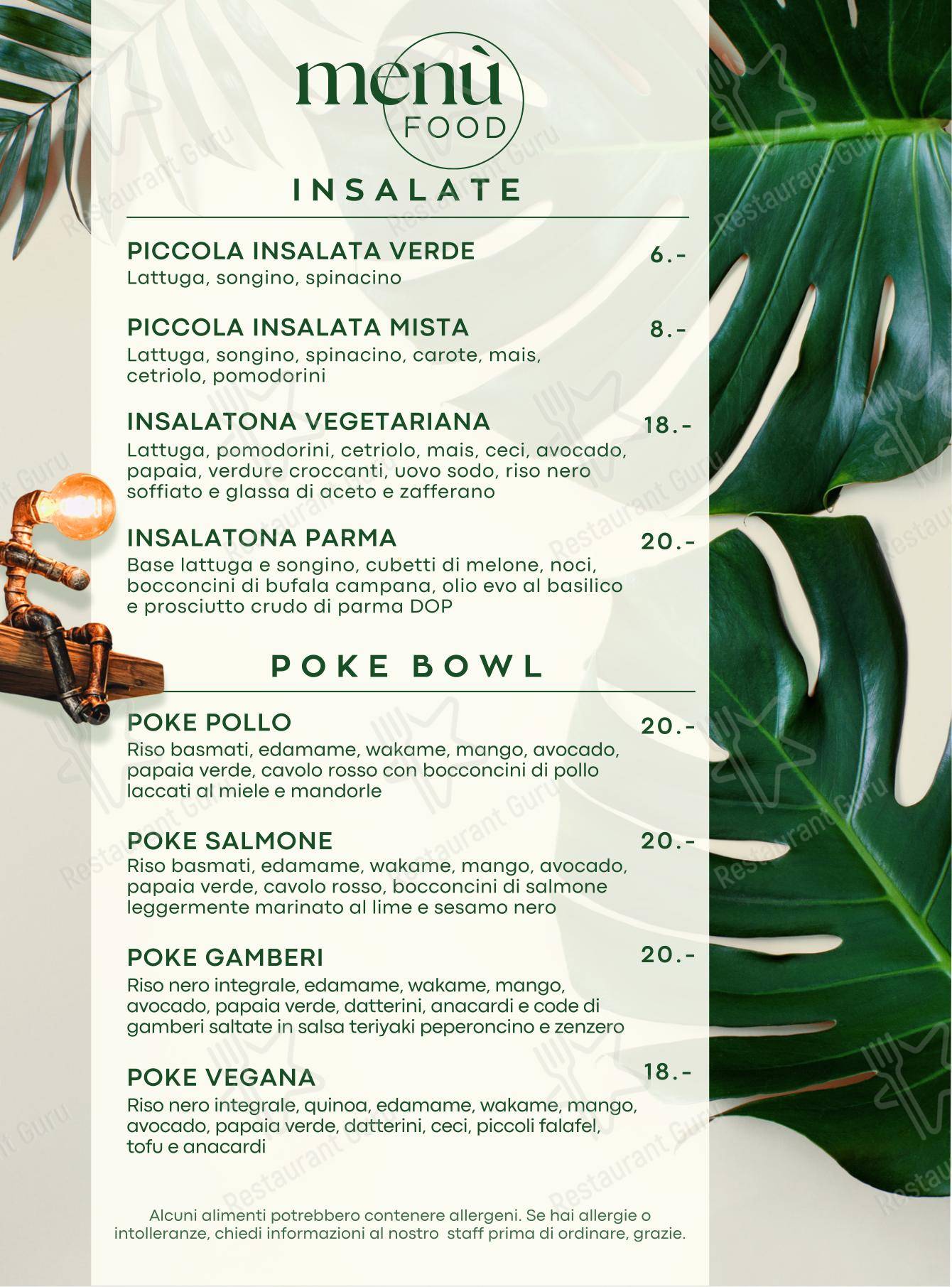 Eleven Bar Ristorante в Ламоне - Меню