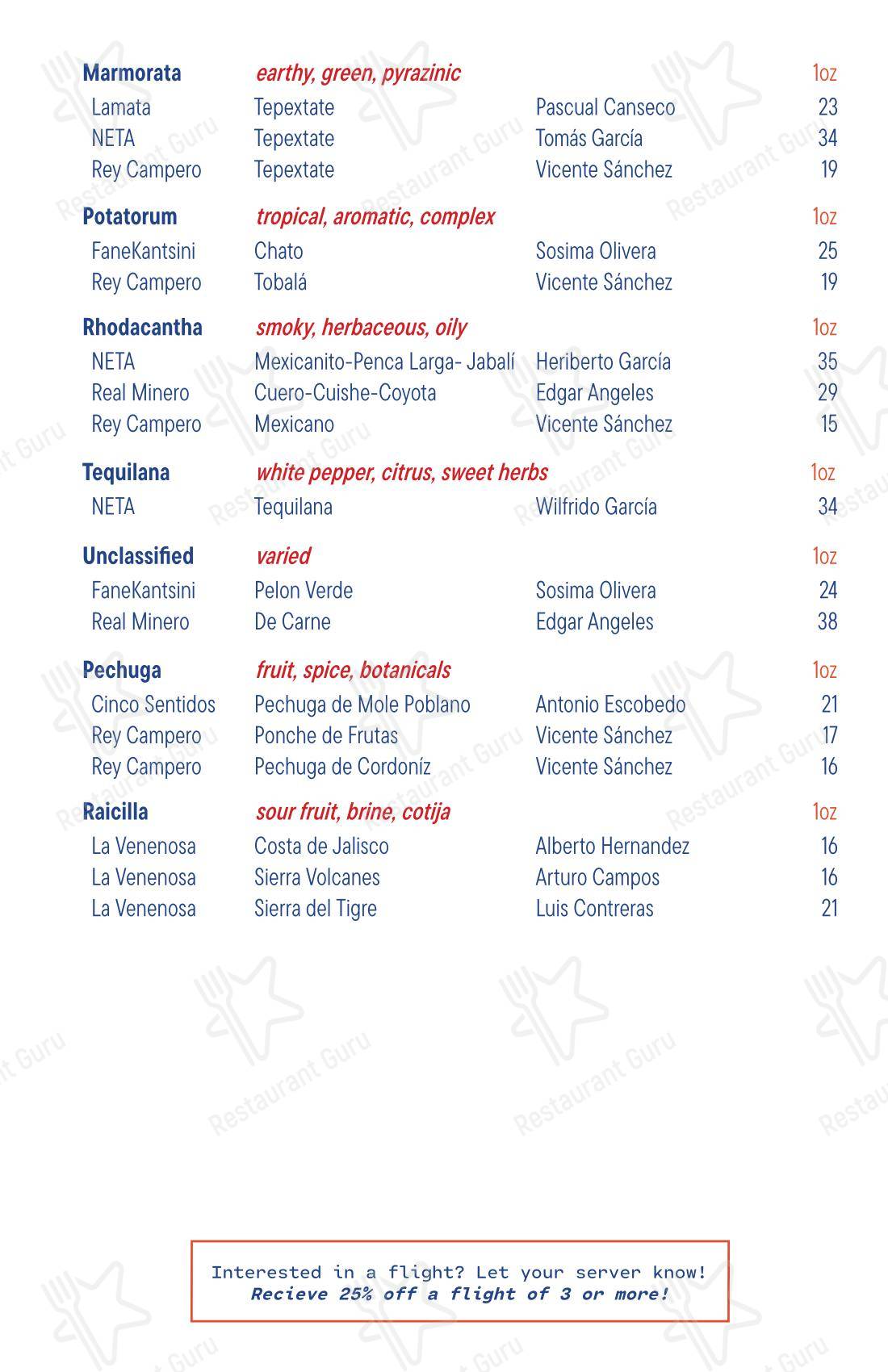 Меню паба и бара Este - Wine Menu
