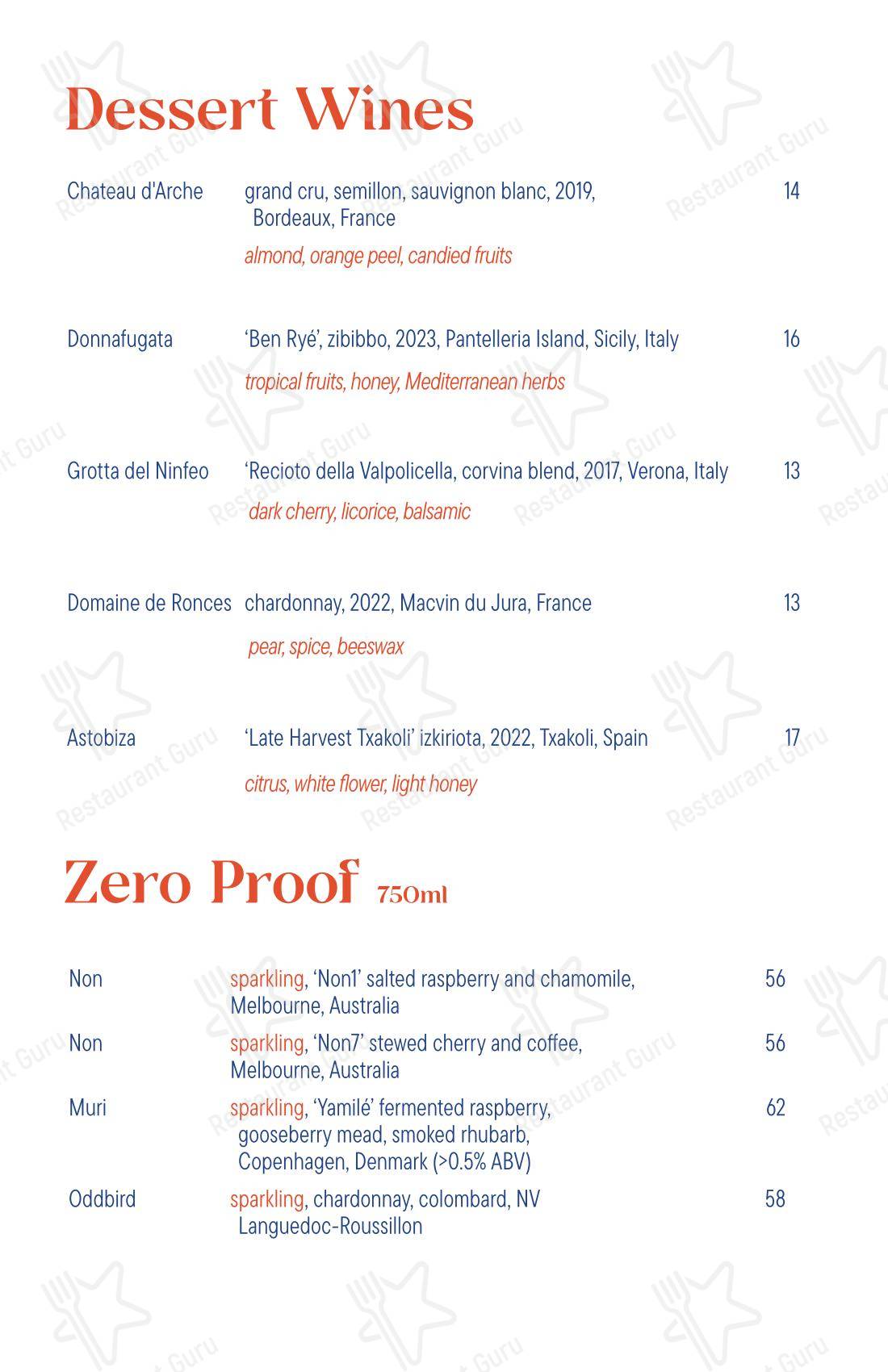 Wine Menu паба и бара Este