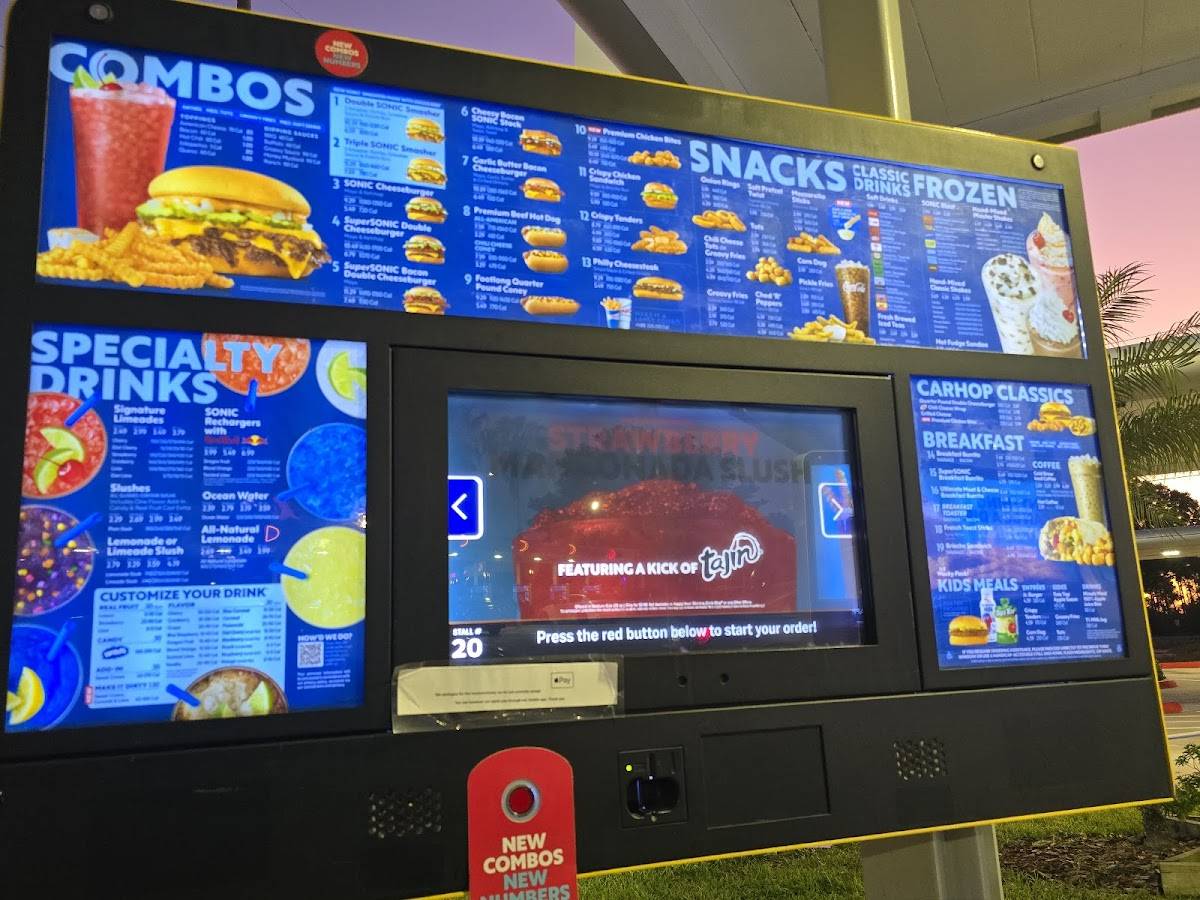 Sonic Drive-In меню