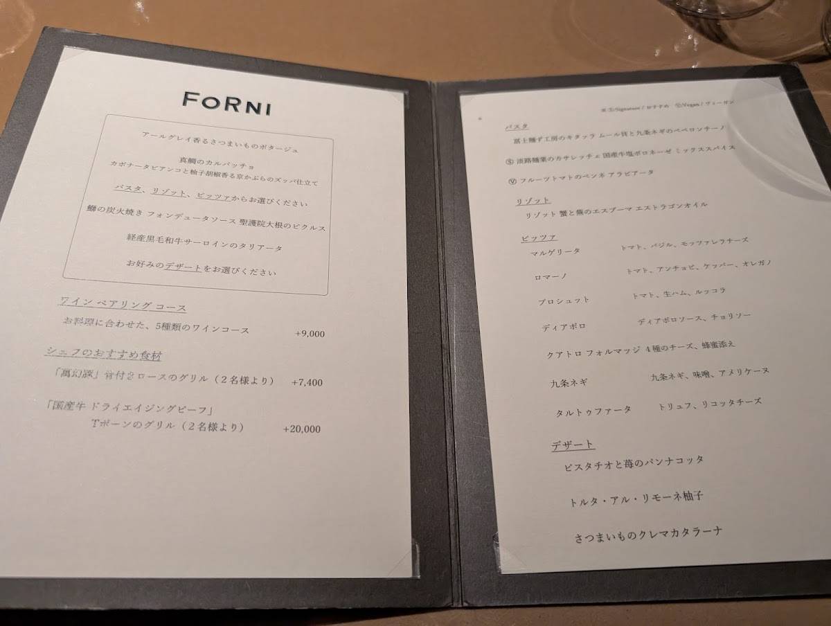 FORNI меню
