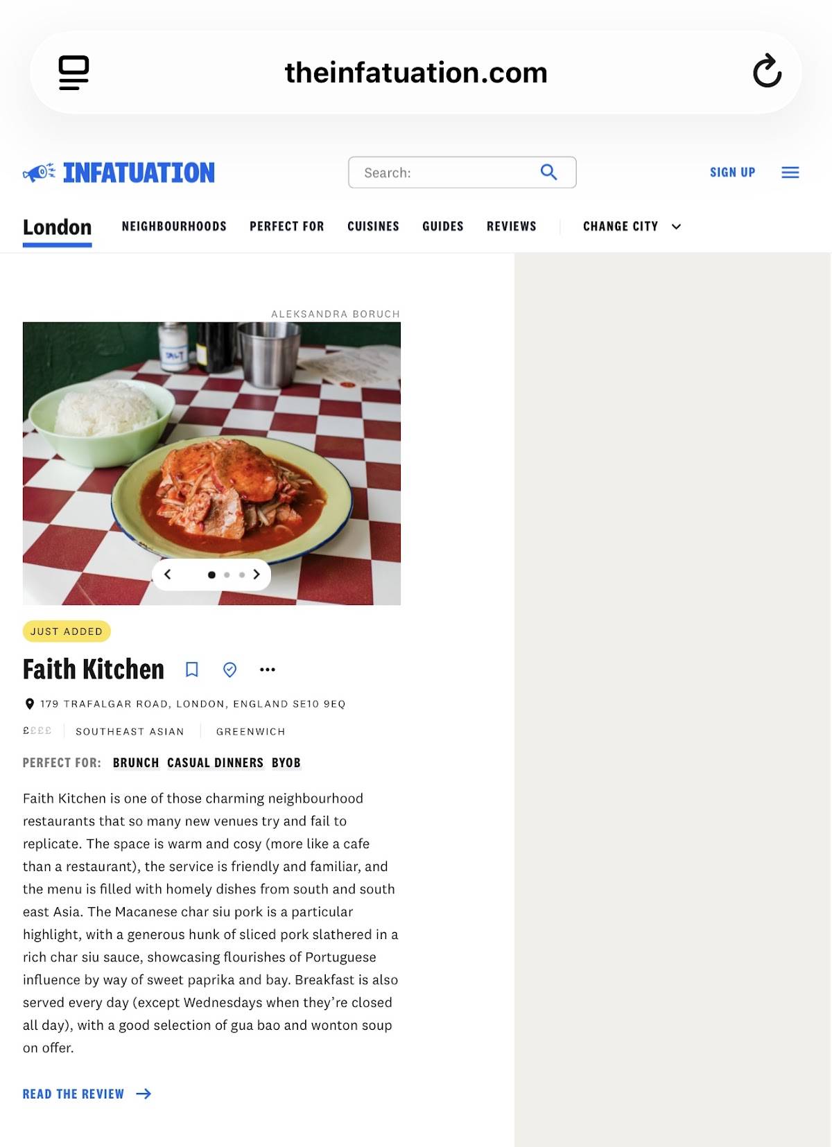 Faith Kitchen меню