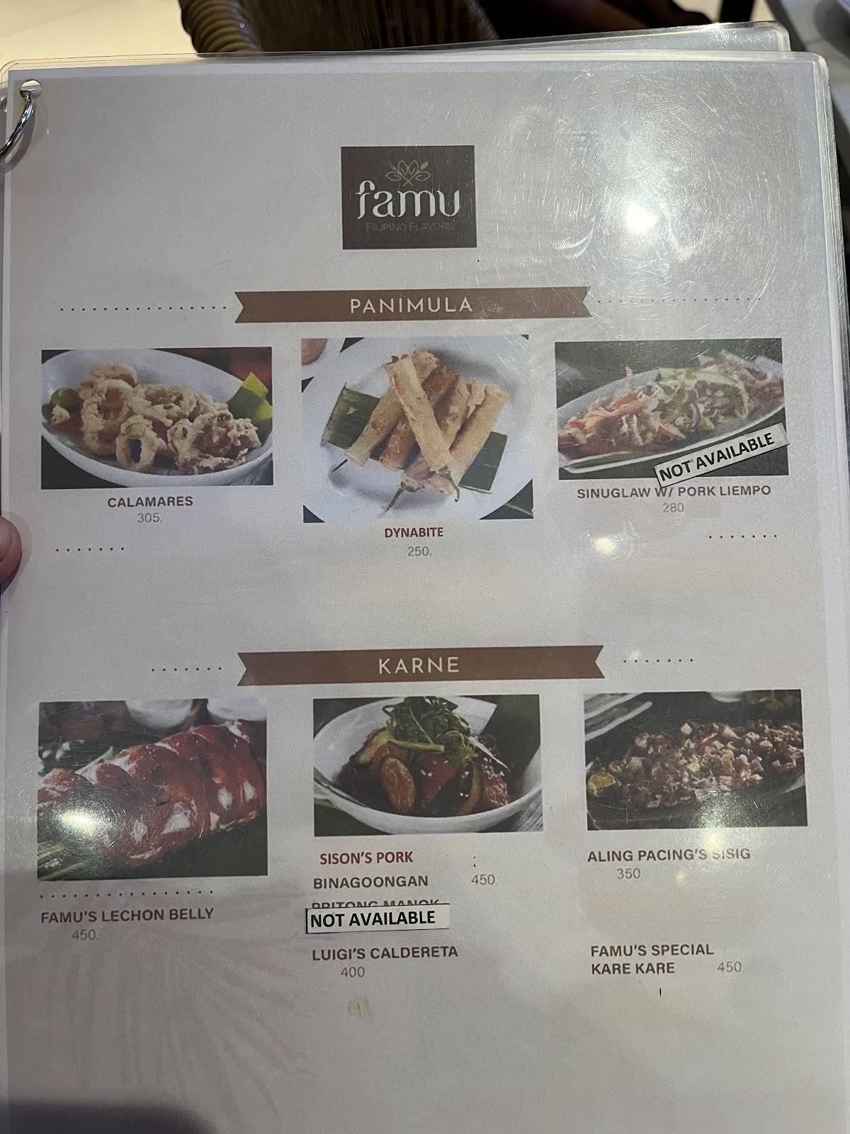 Famu меню