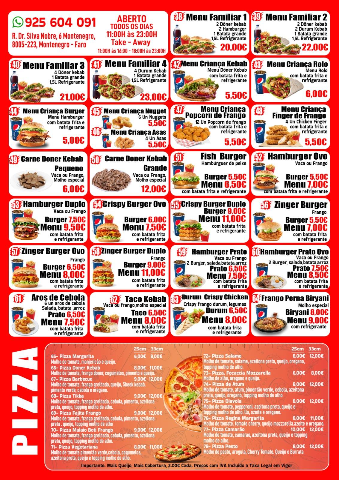 Faro Doner kebab Pizza & Restaurent меню
