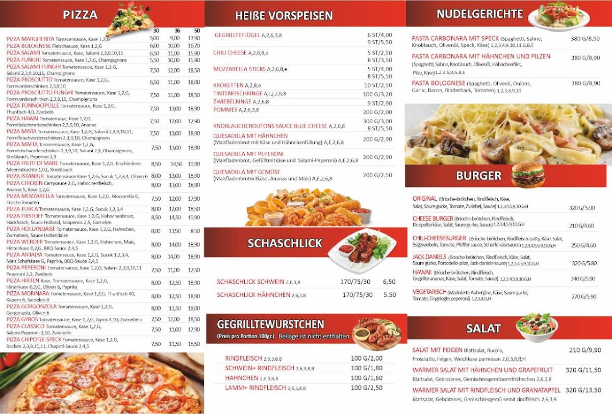 FirstOFF Pizza меню