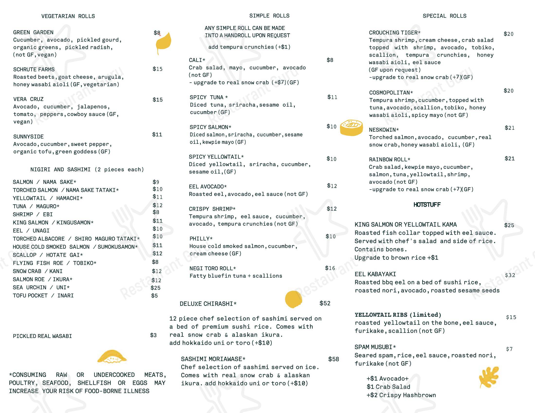 Fish & Rice в Портленде - Меню