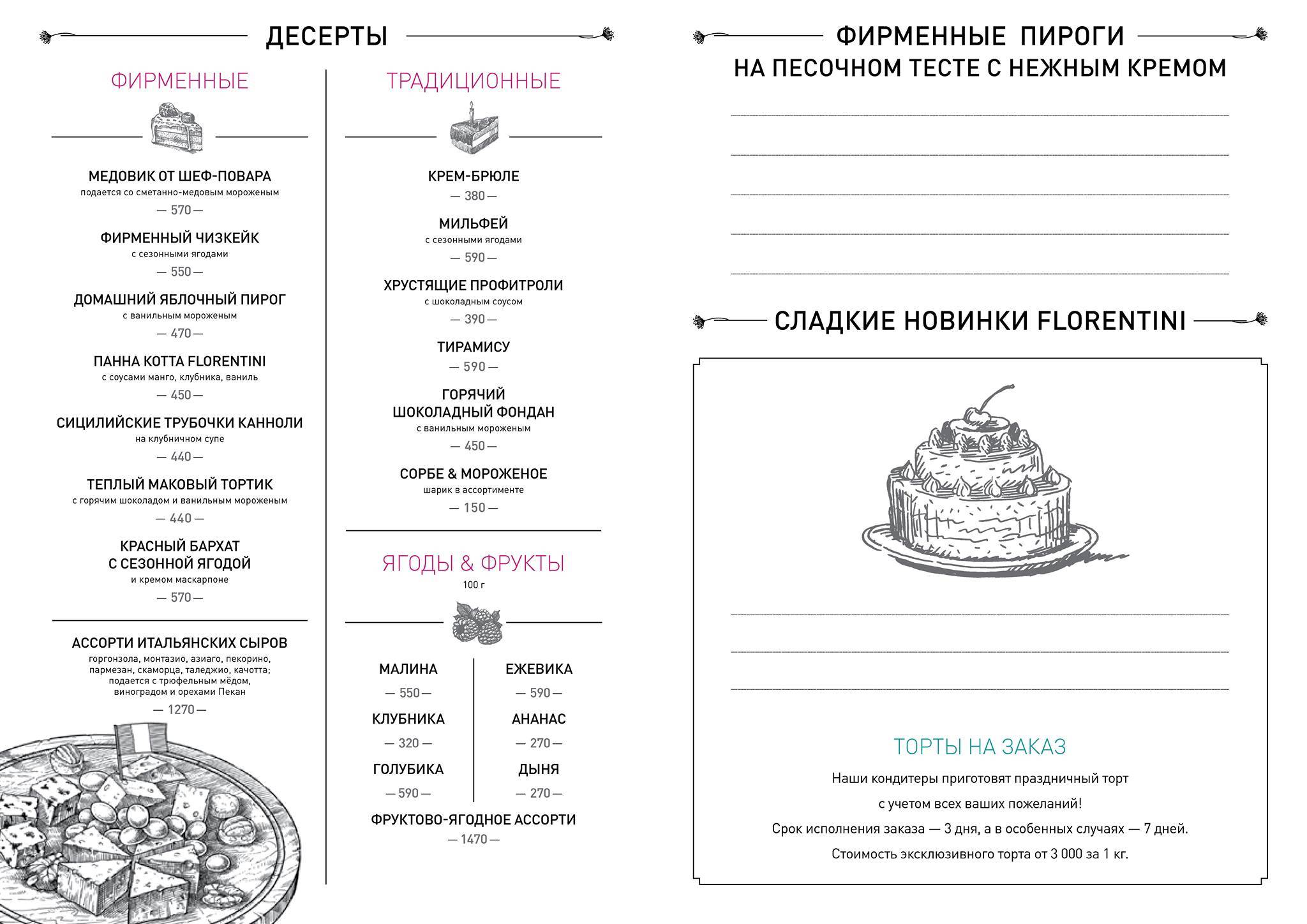 Florentini меню