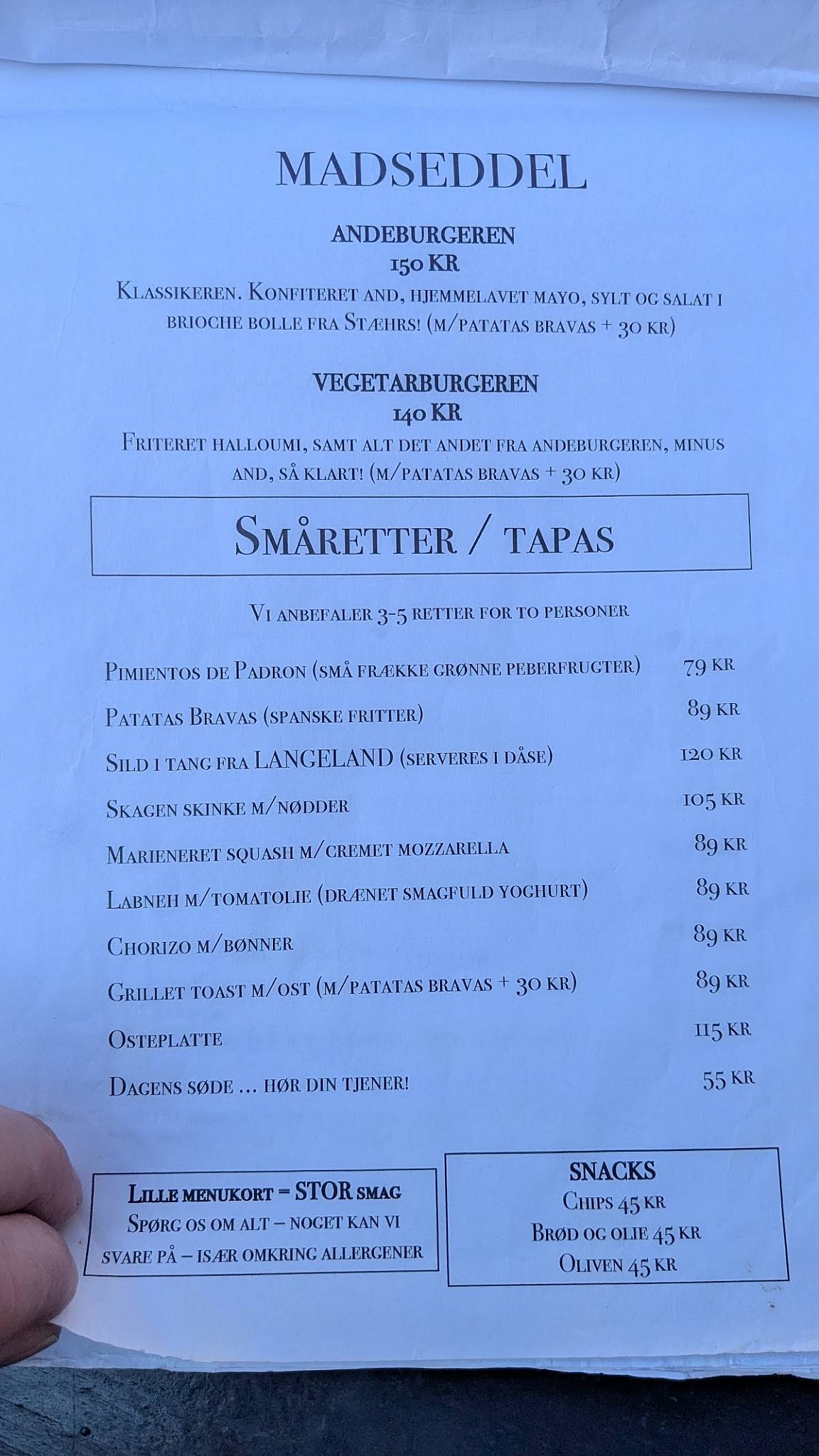 GAARDHAVEN меню