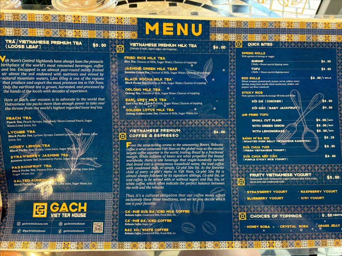 GACH Viet Tea House меню