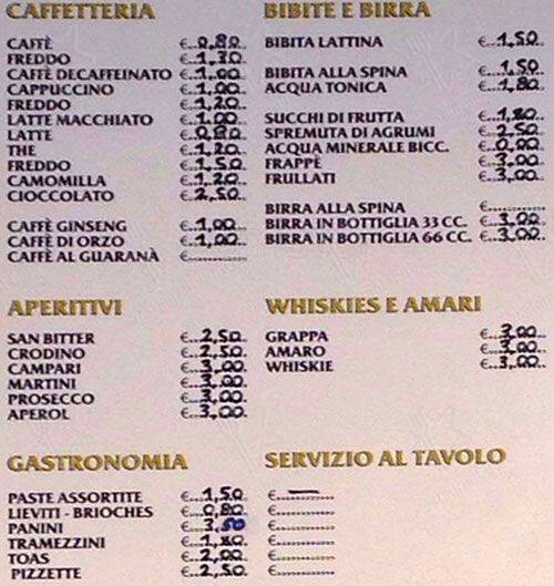 GIADA CAFE меню