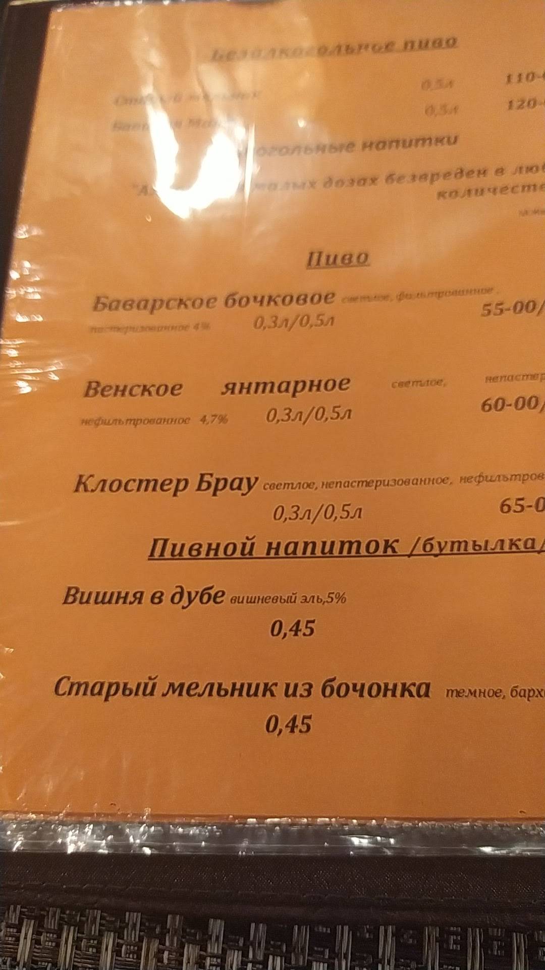Gambeerus меню