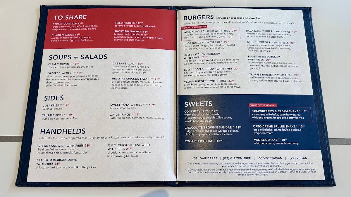 Gordon Ramsay Burger - Boston меню