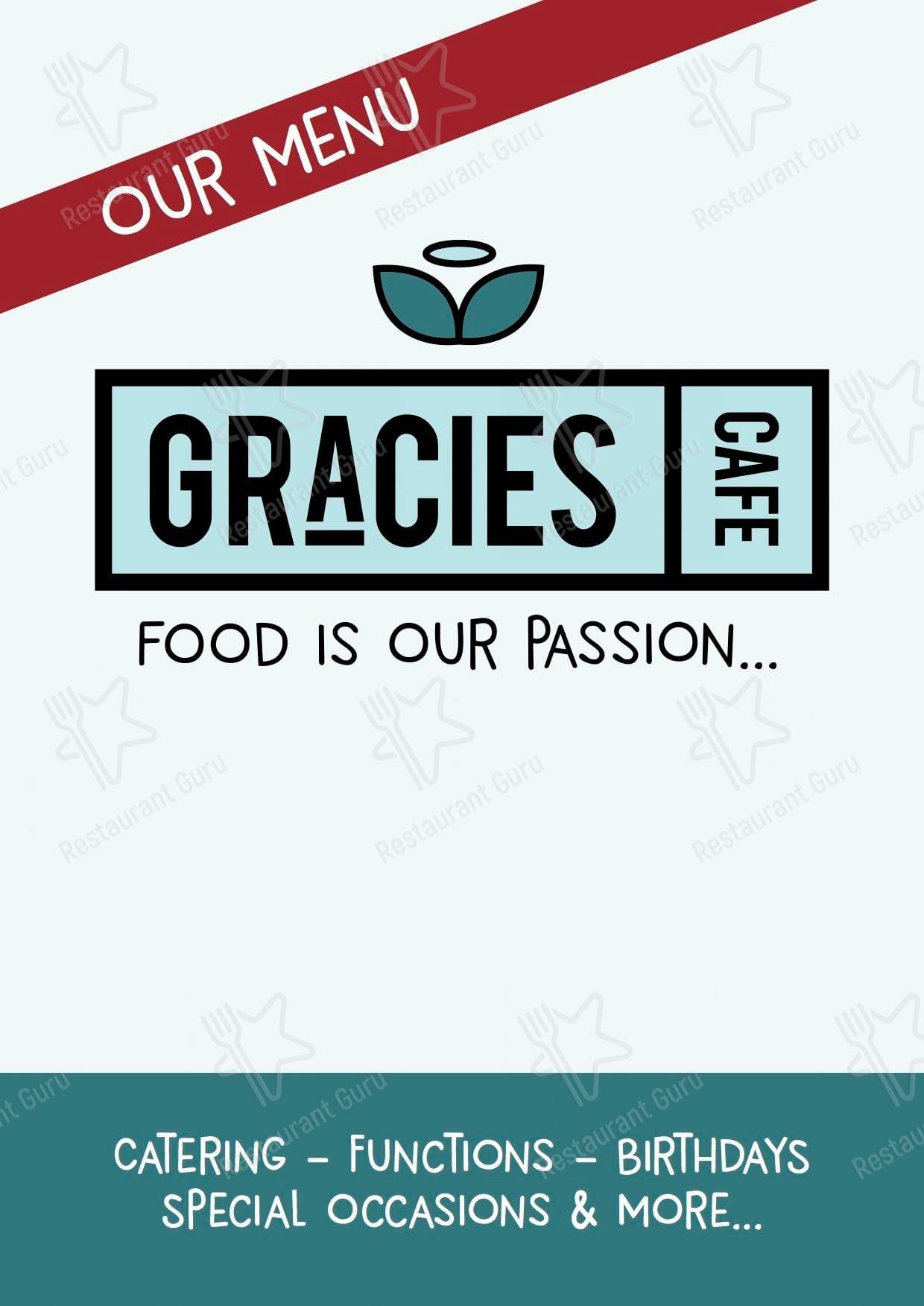Gracies Cafe меню