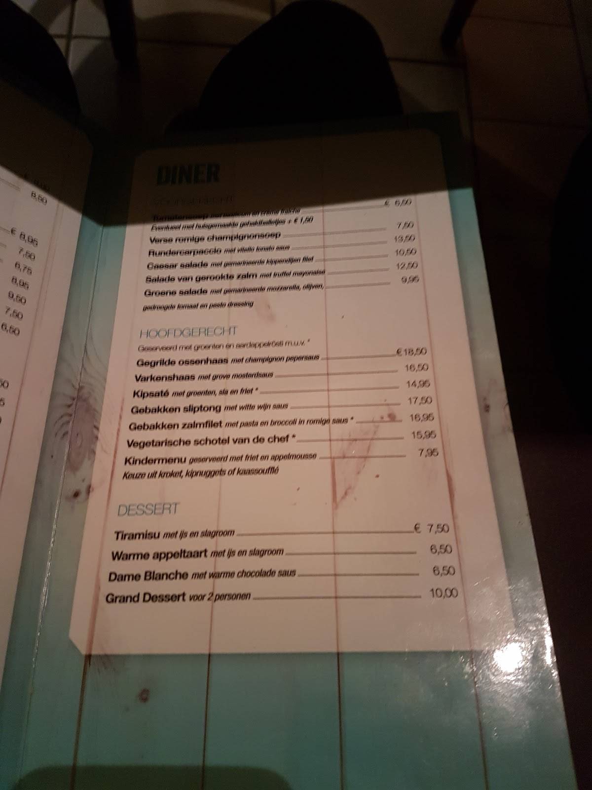 Grand-Cafe Verderop меню