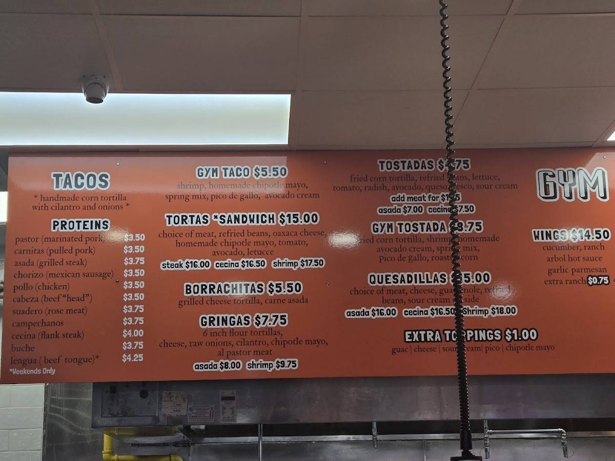 Gym Tacos 6 меню