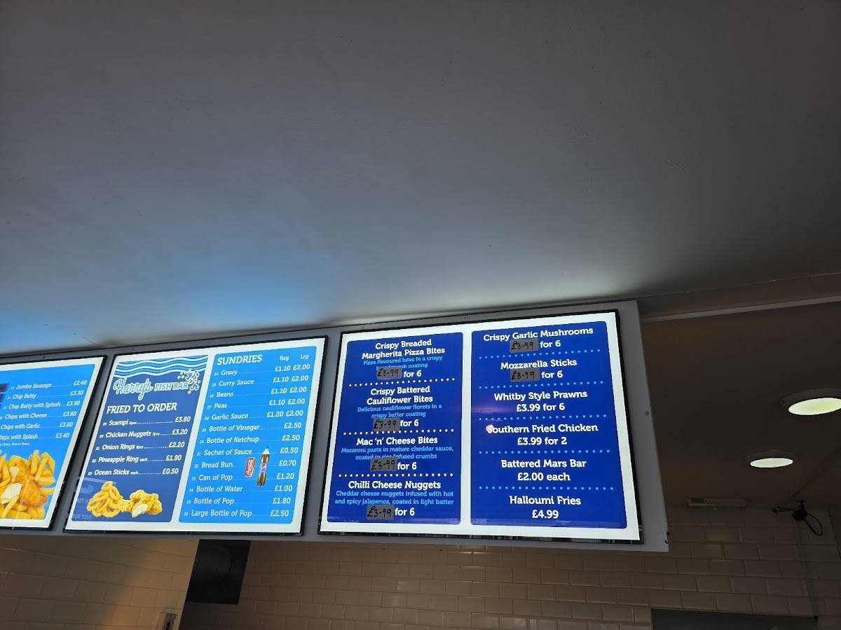 Harry's fish and chips меню