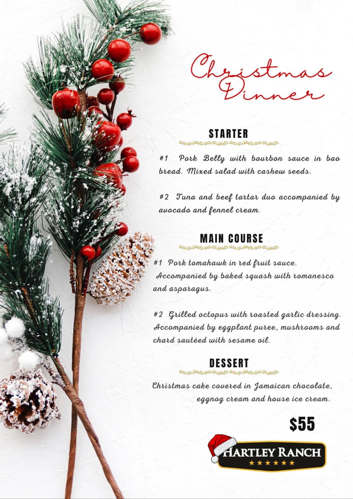 Hartley Ranch Restaurant меню