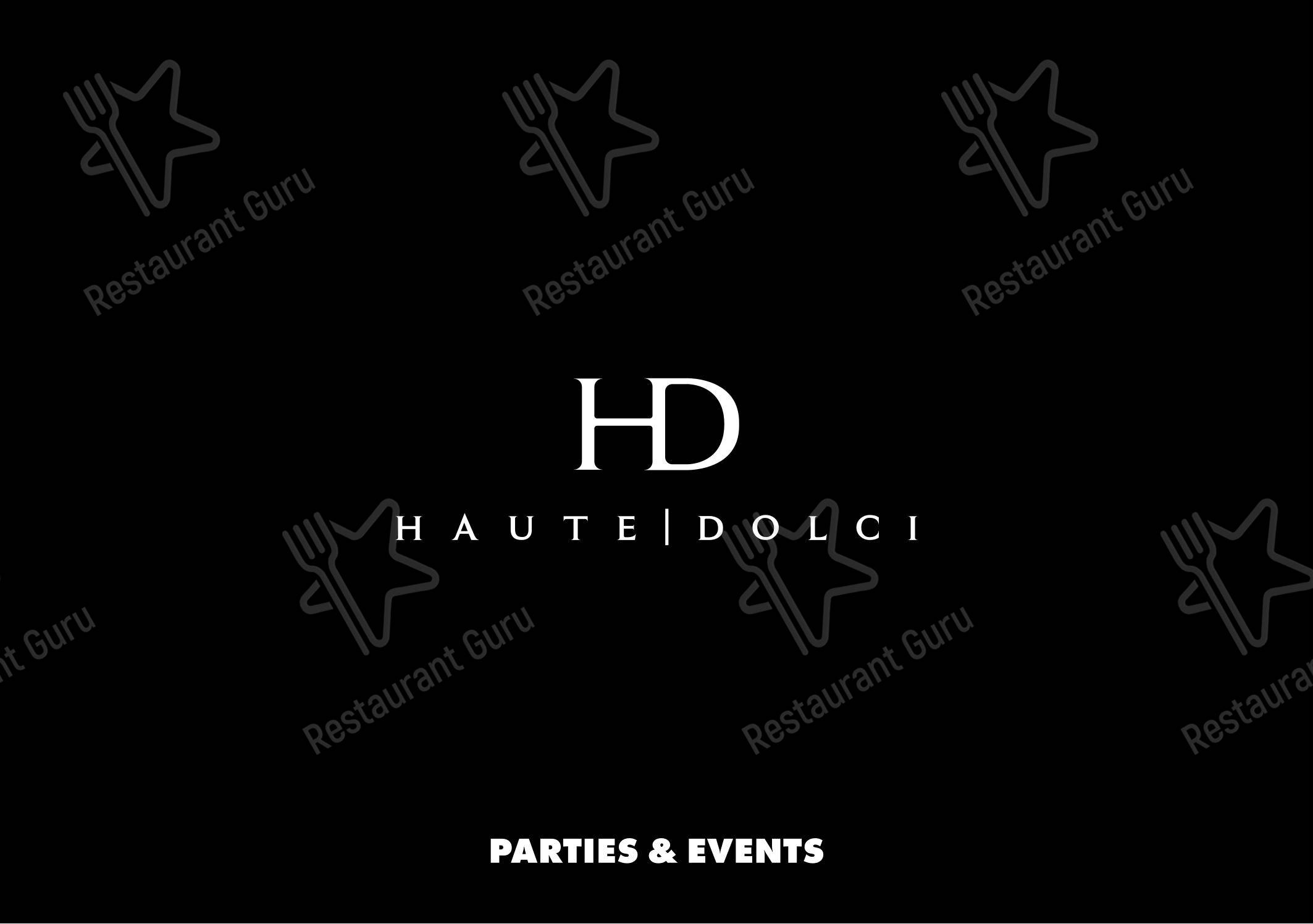 Меню ресторана Haute Dolci At The O2