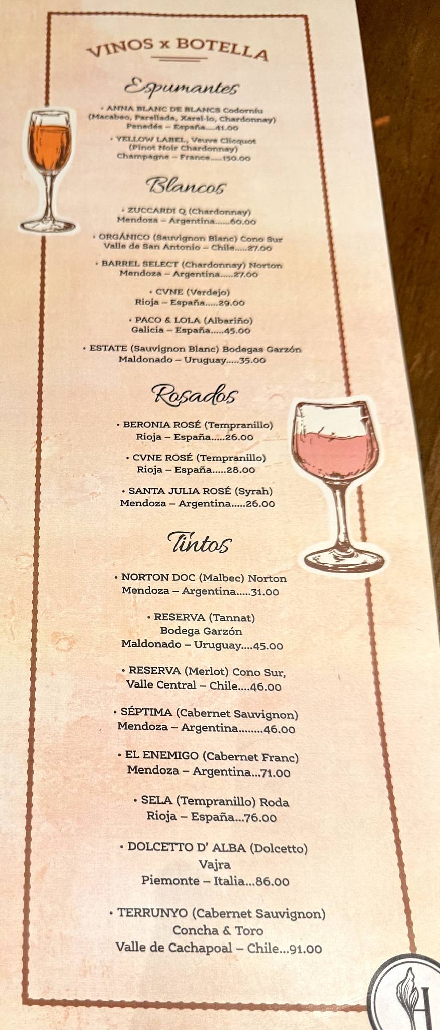 Homenaje Cocina Honesta меню