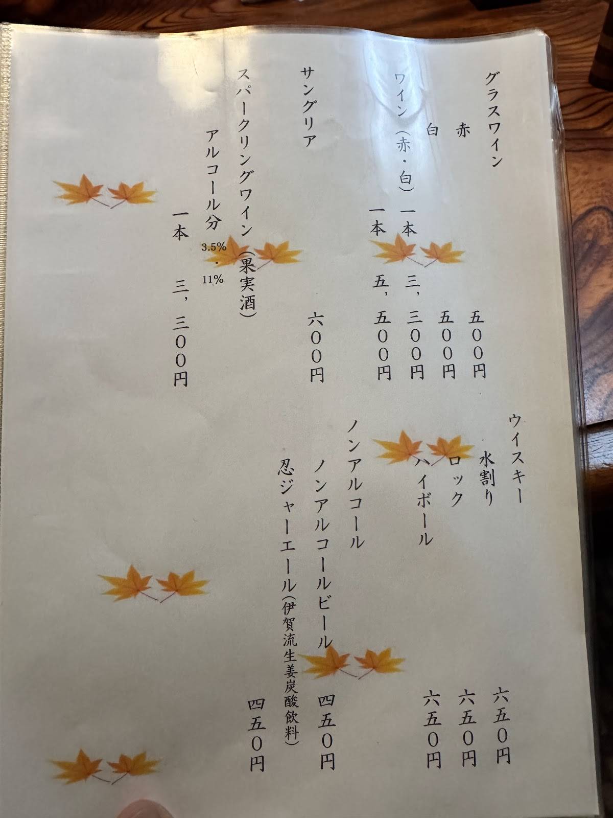 Inaka меню