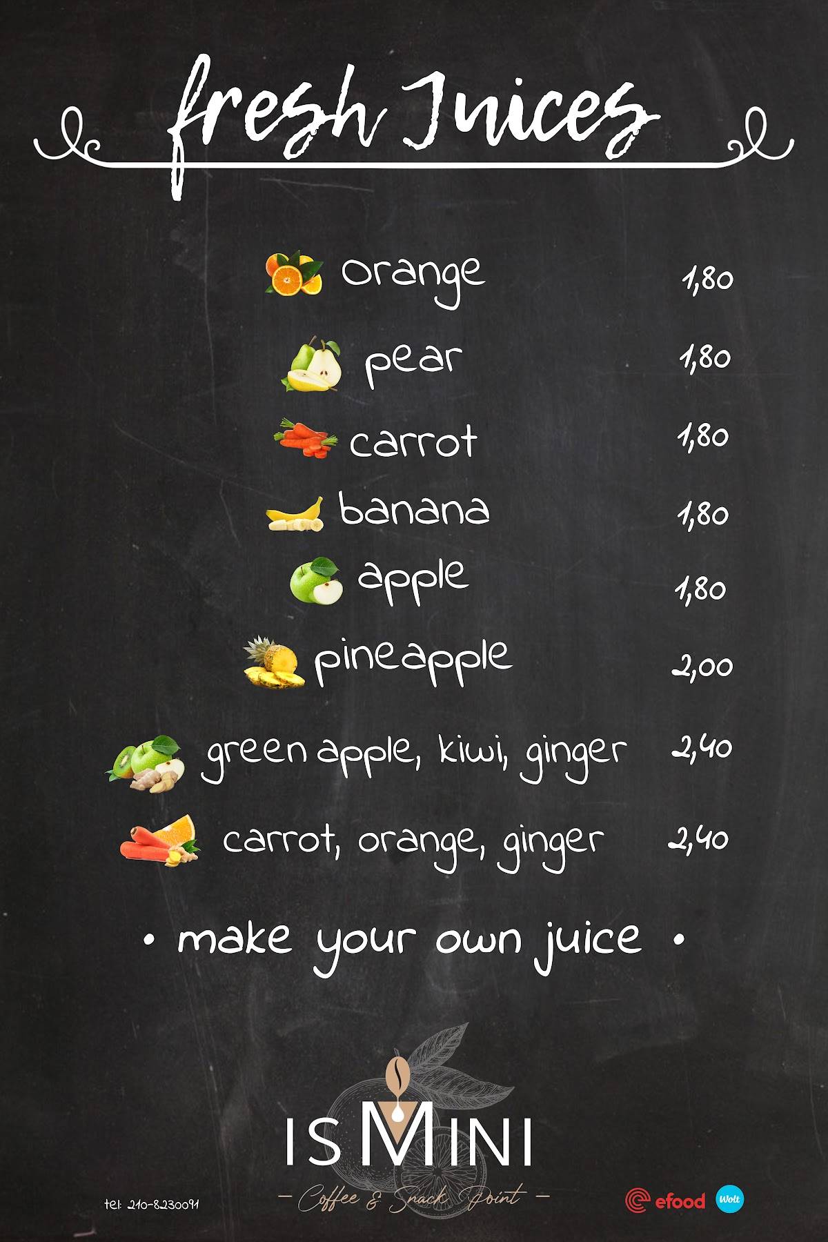IsMini cafe меню