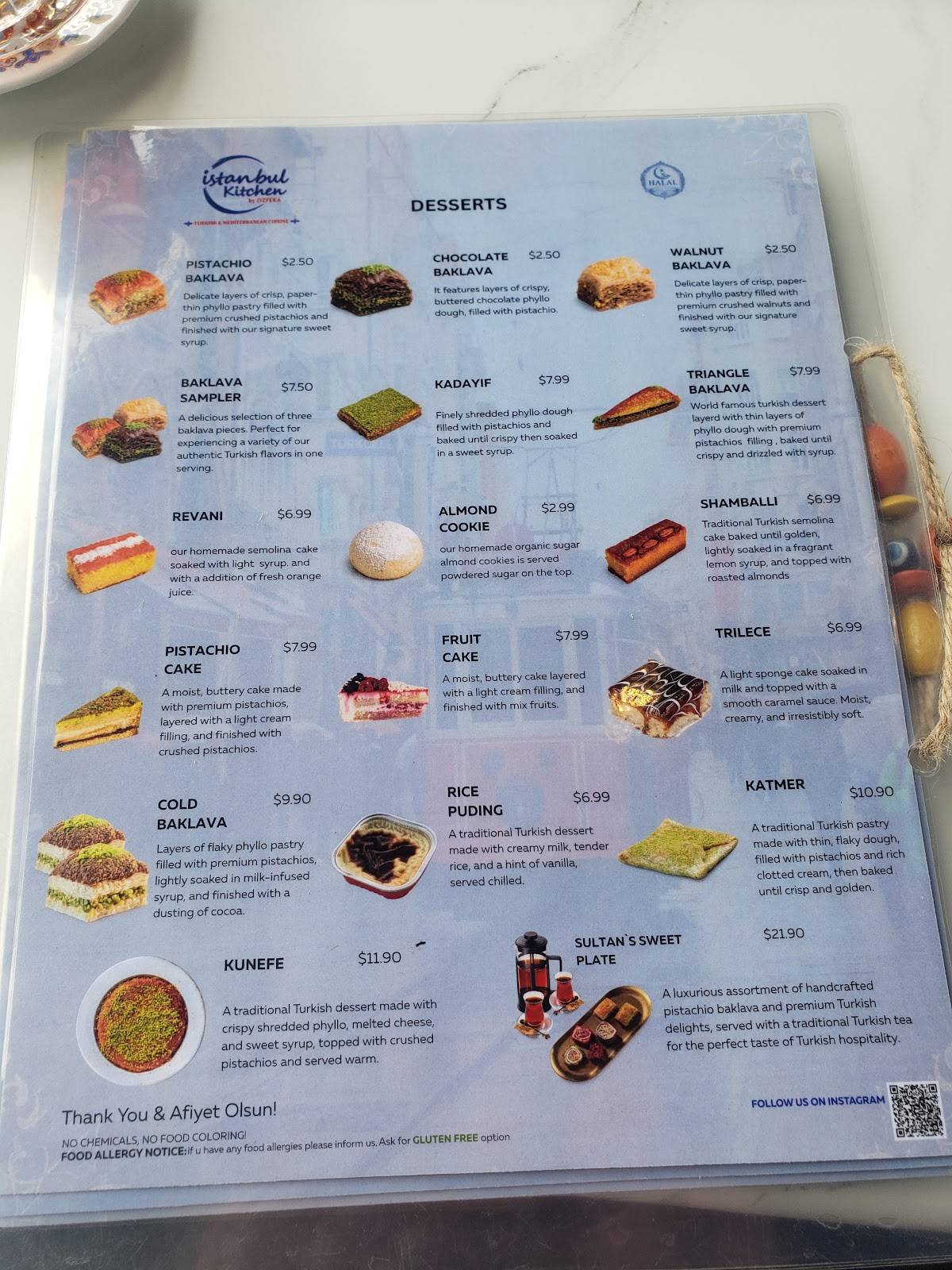 Istanbul Kitchen меню