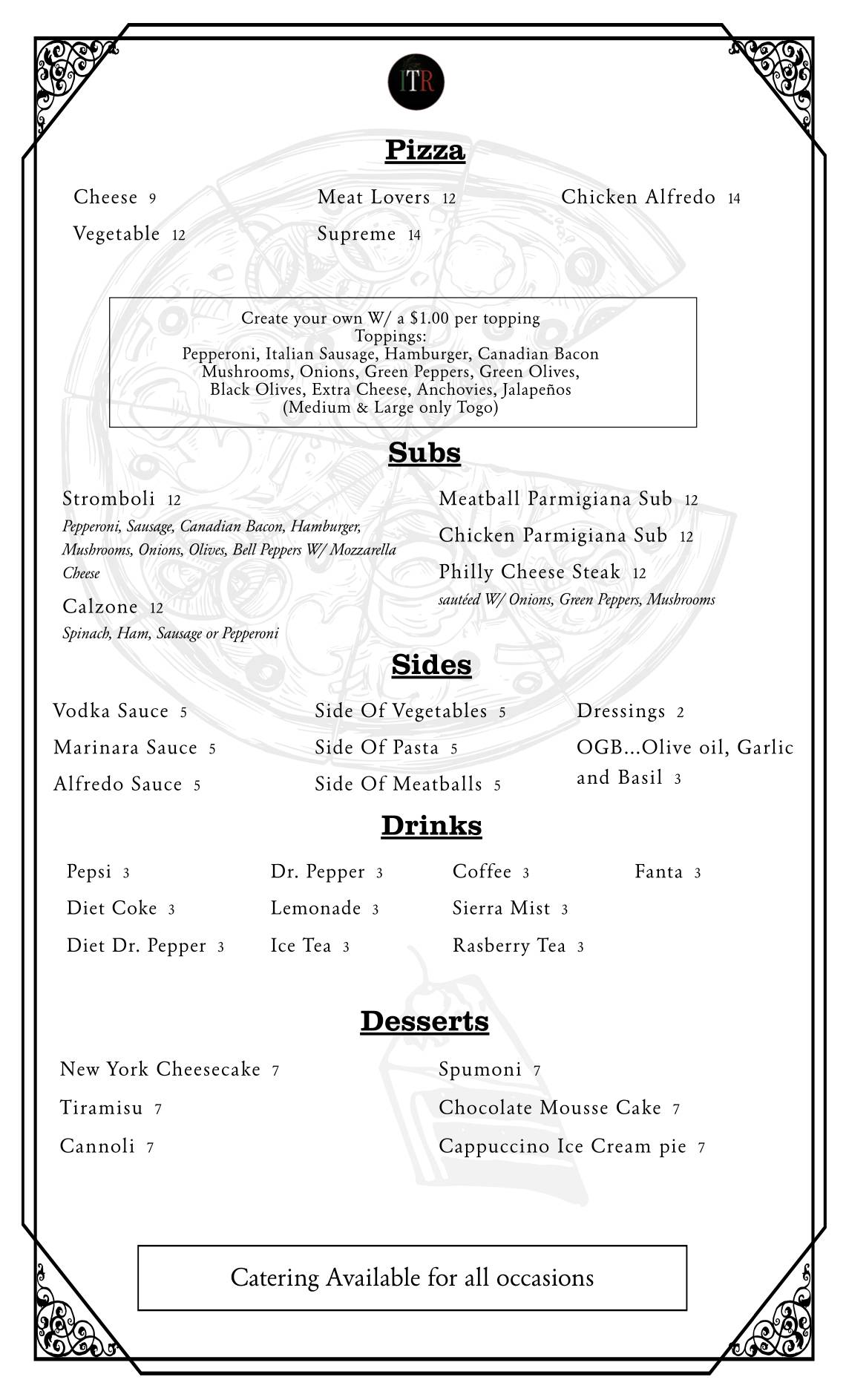 Italian Table меню