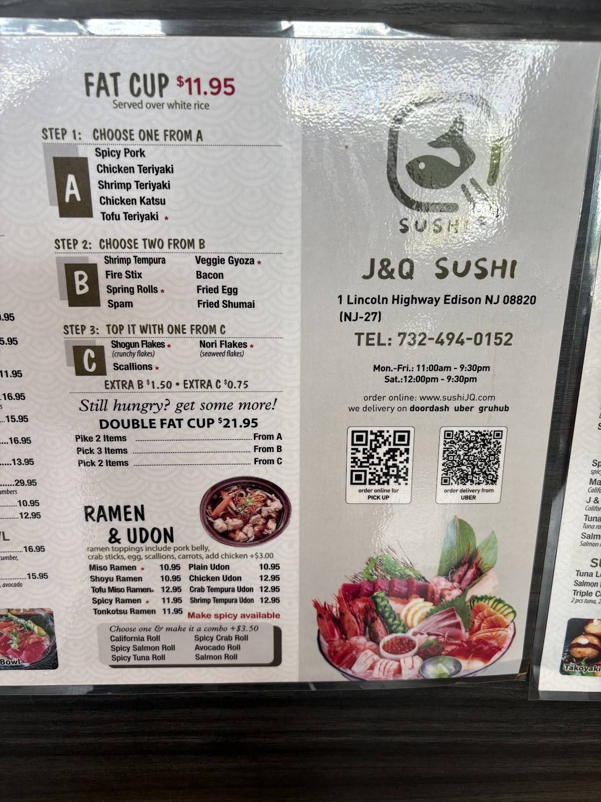J & Q Sushi (Edo sushi Edison BubbleTea) меню