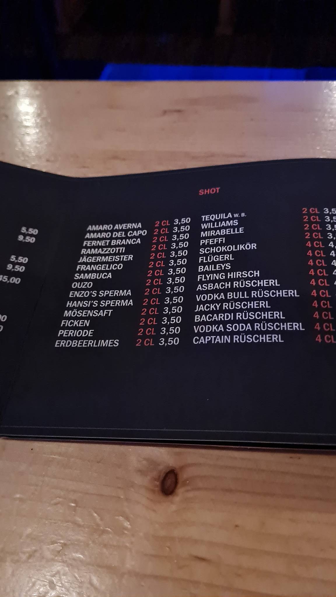Jägerstüberl меню