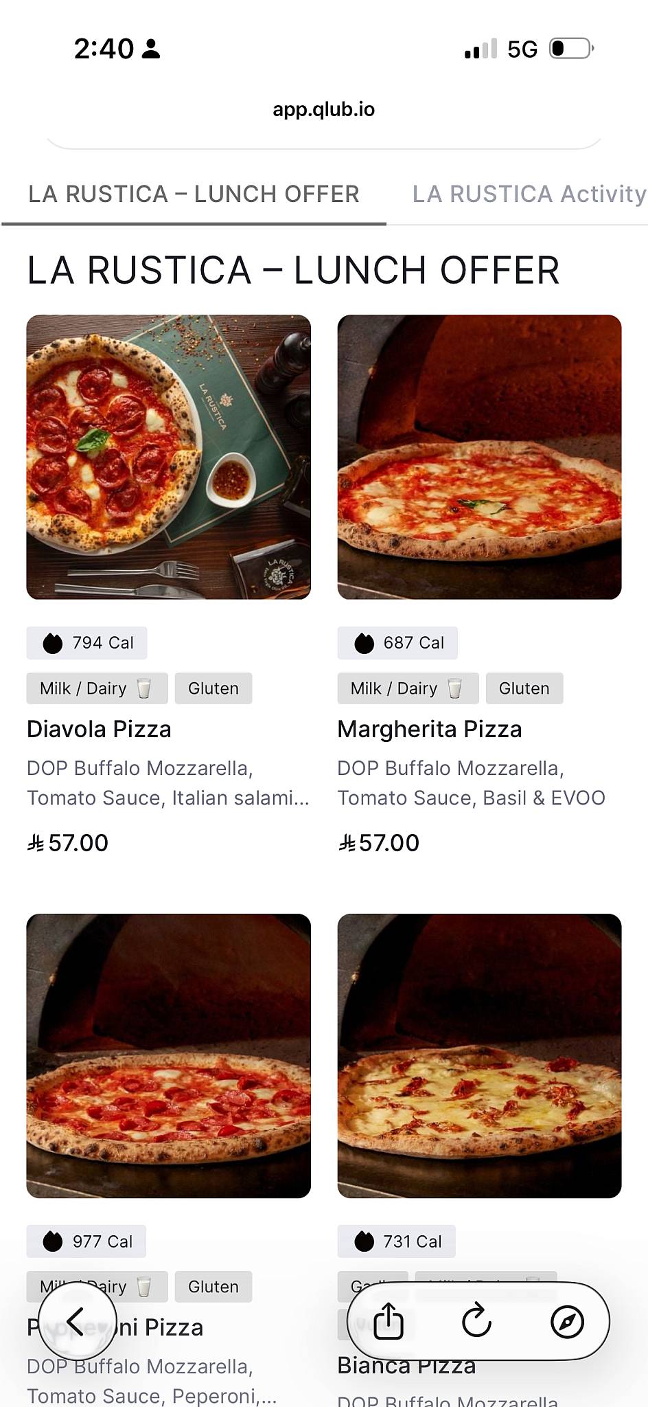 LA RUSTICA Terrazza меню