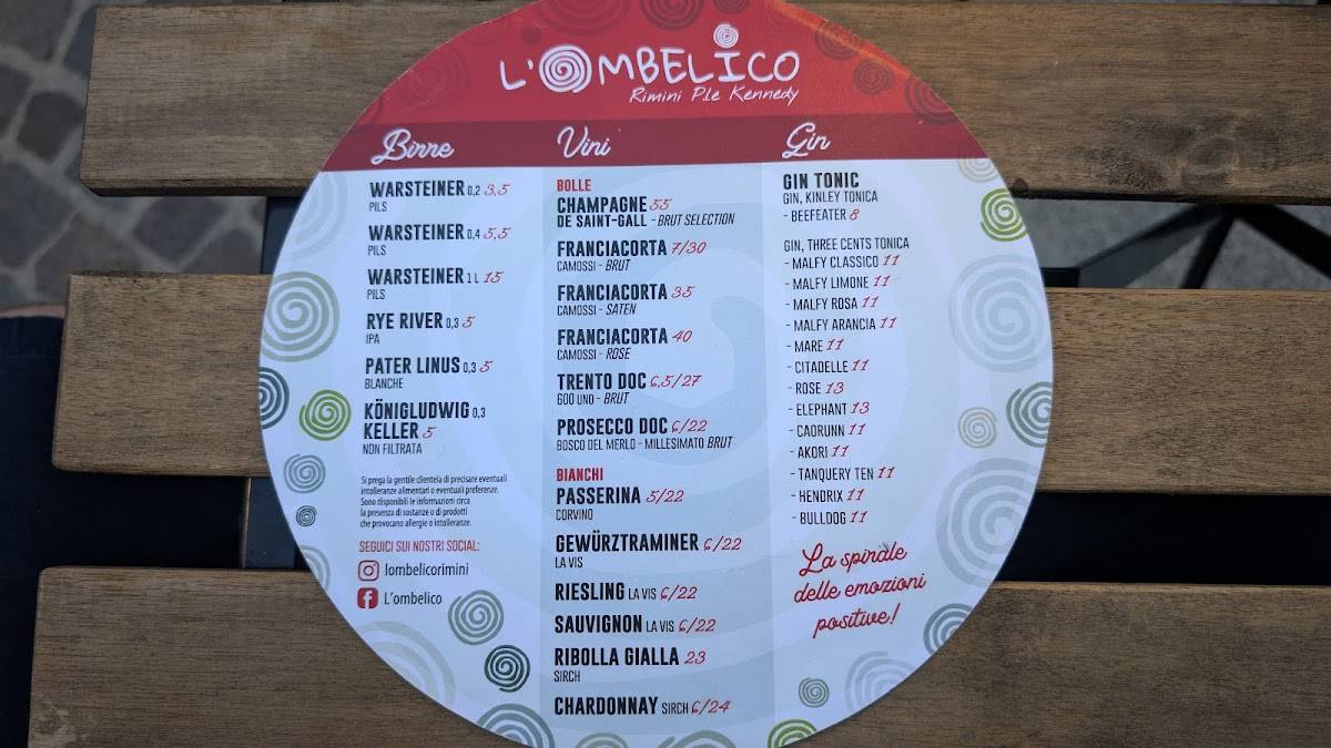 L’Ombelico меню