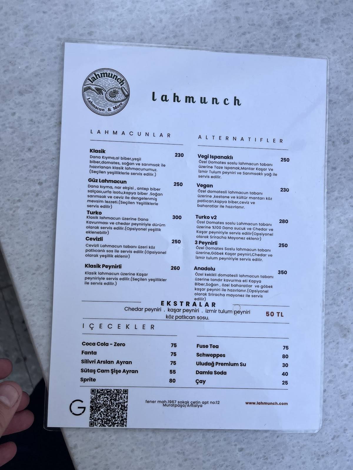 Lahmunch Lahmacun & More меню