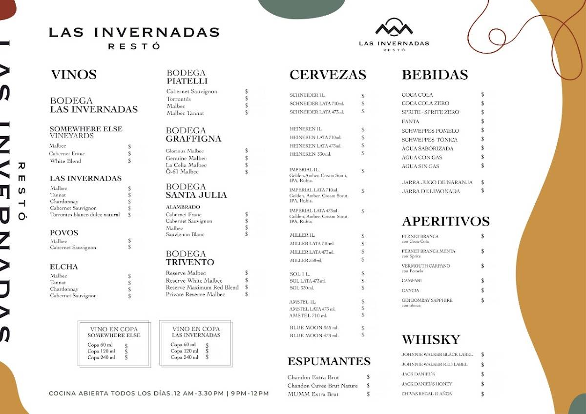 Las Invernadas Restó меню