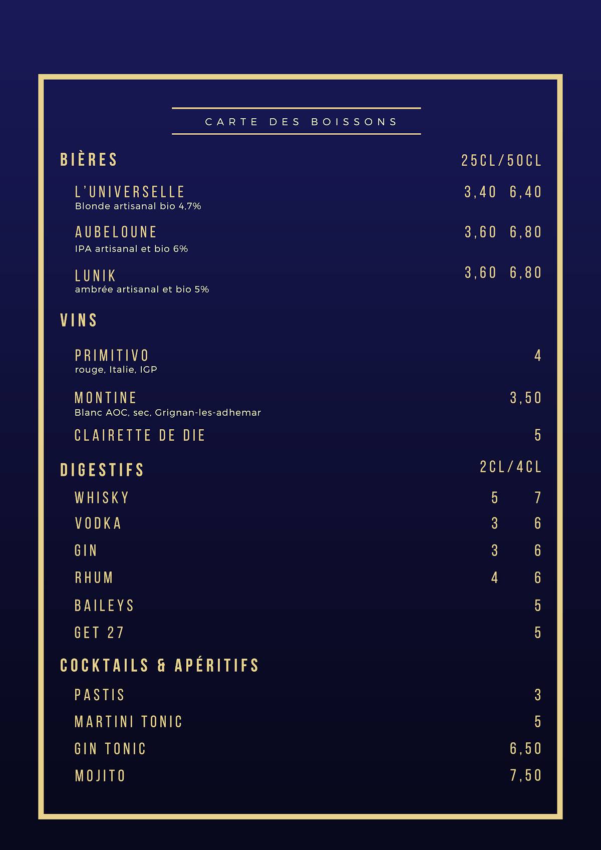 Le LABO меню