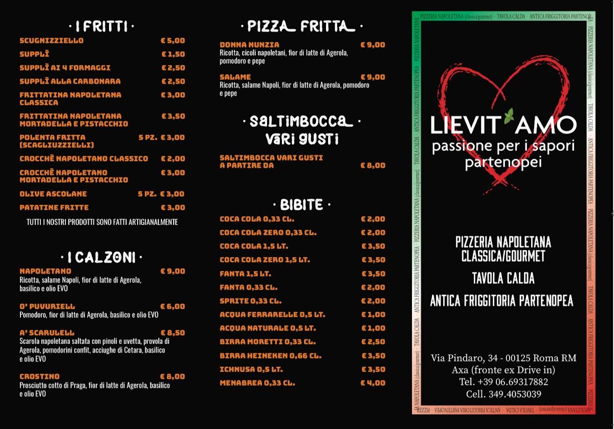 Lievit'Amo меню