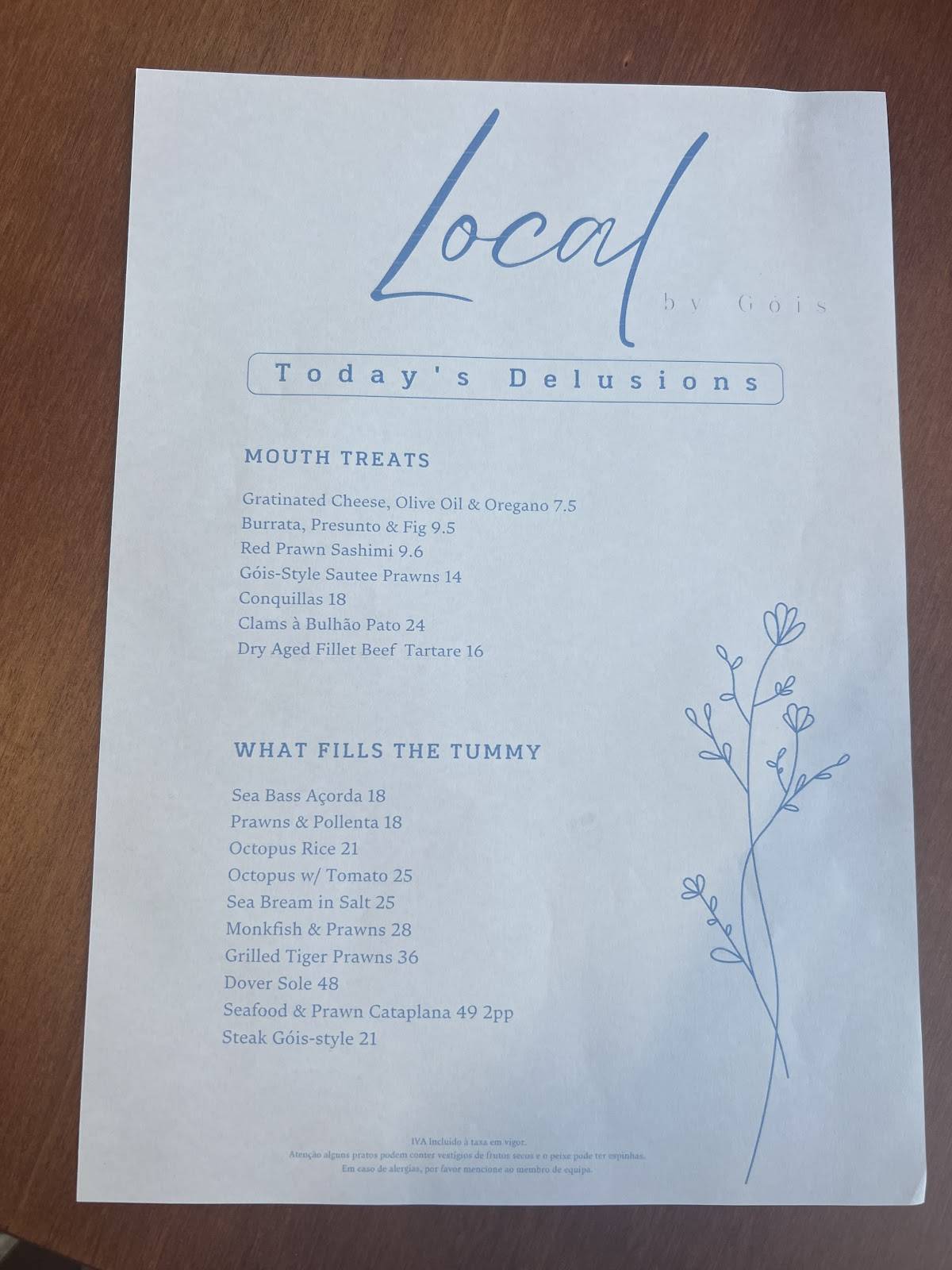 Local by Góis меню