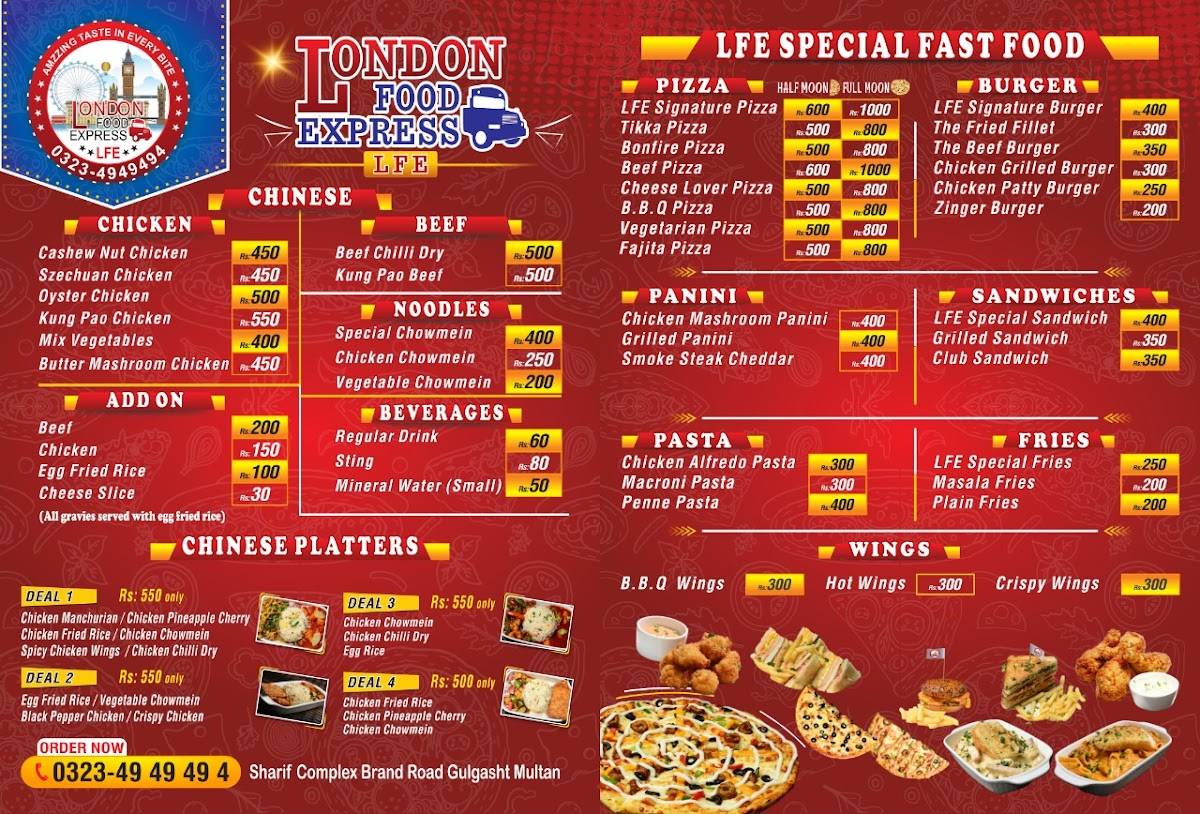 London Food Express меню
