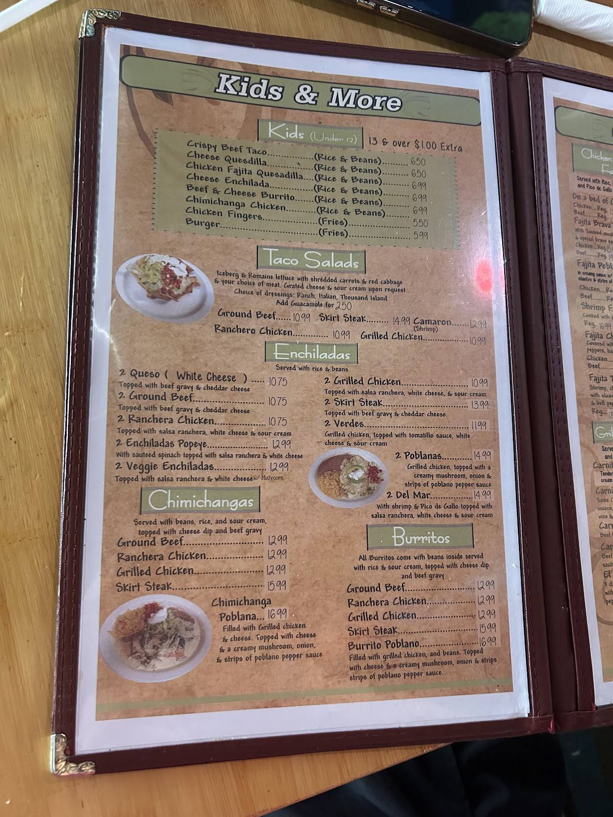 Los Bravos Mexican Grill and Cantina меню