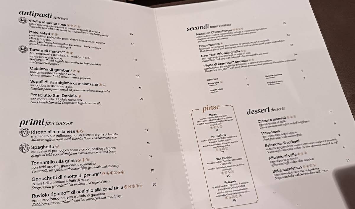 MAIO Restaurant & Rooftop Roma меню