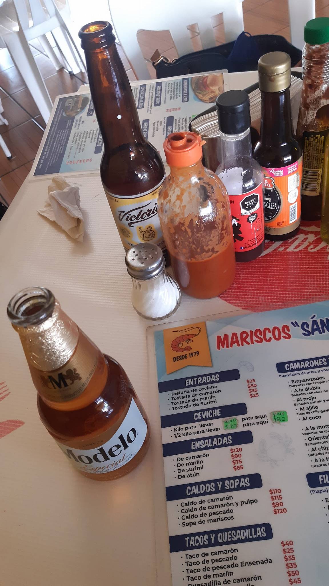 Mariscos Sánchez меню